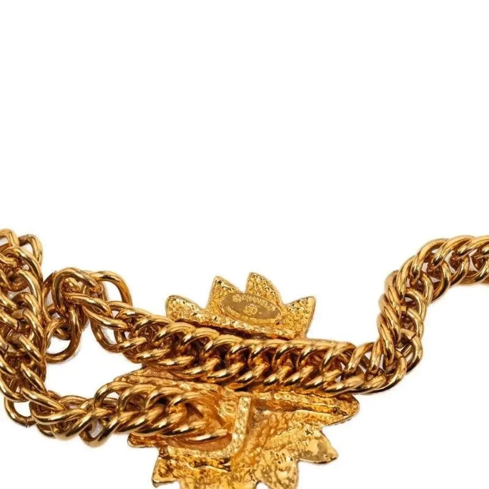 Chanel Vintage CC Logo Lion Motif Chain Belt Gold Plated